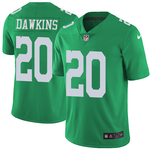 Nike Eagles #20 Brian Dawkins Green Men's Stitched NFL Limited Rush Jersey - Click Image to Close